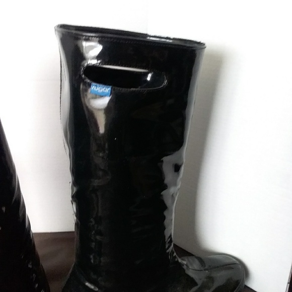 Sugar black rain boots size 9 used - Picture 3 of 6